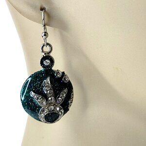 Blue Teal Small Round Earrings